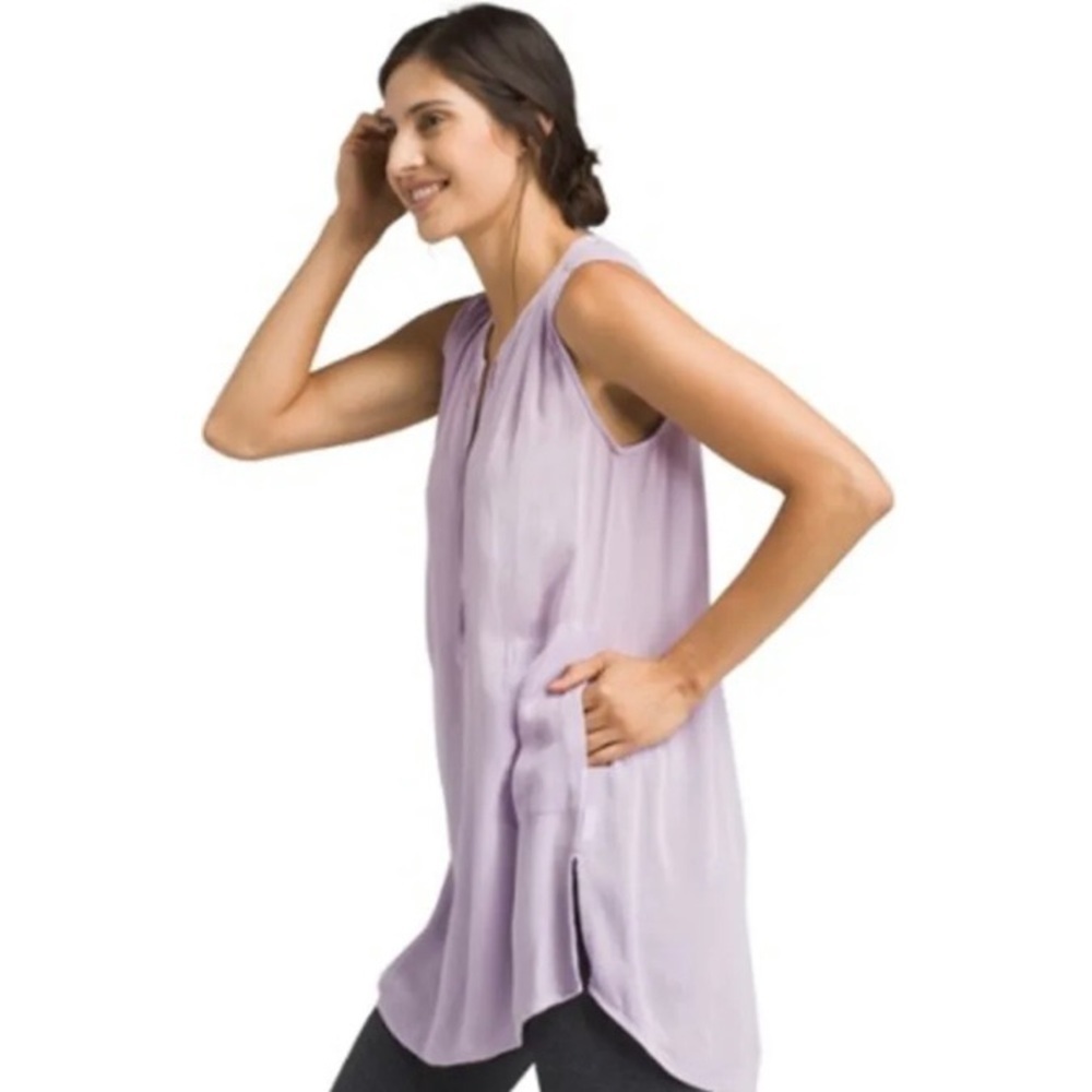 Prana Natasha Crinkled Tunic Bleached Lavender - Picture 11 of 11